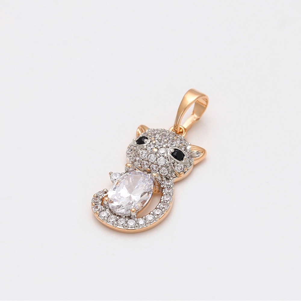 Cat Necklace | Real Crystal 18K Gold Plated Water Resistant Dainty Jewelry - Picture 5 of 12